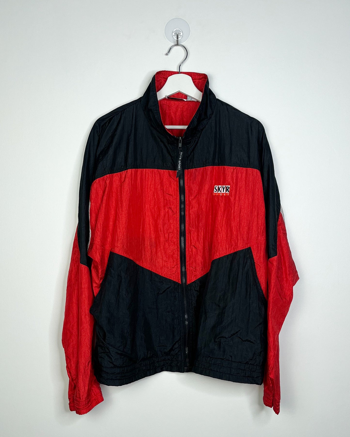 Vintage 90s SKYR Sports Red and Black windbreaker | Fits Upto L
