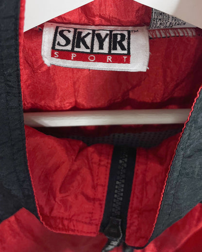 Vintage 90s SKYR Sports Red and Black windbreaker | Fits Upto L