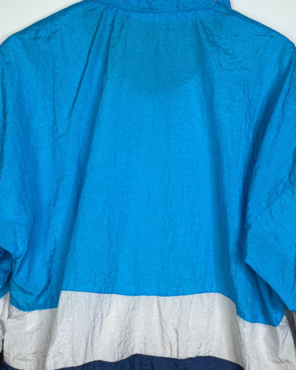 Vintage 90s Bold Spirit Skyblue, Navy Blue and White windbreaker | Fits Upto M/L