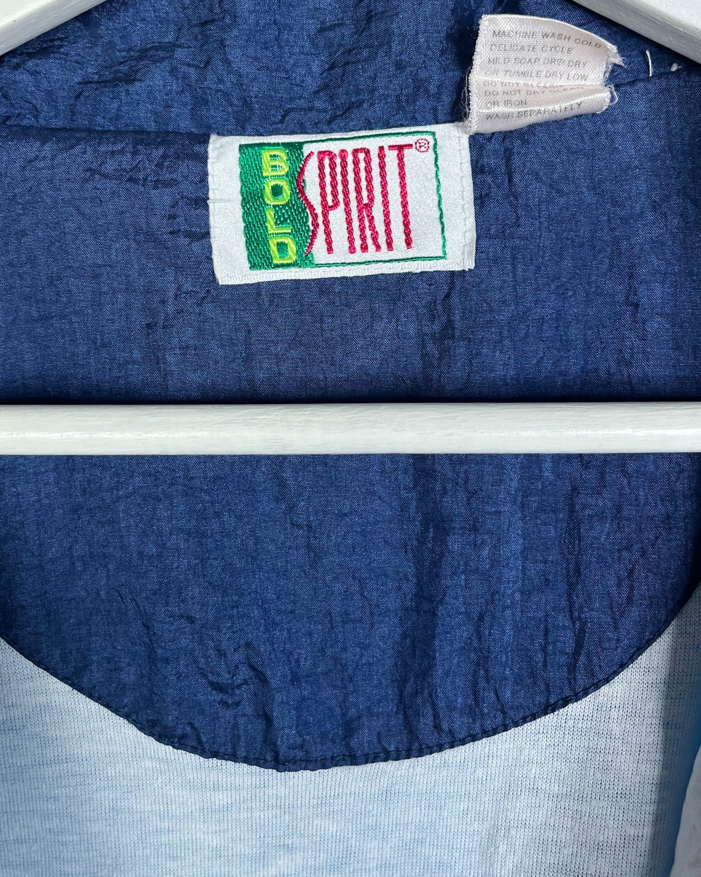 Vintage 90s Bold Spirit Skyblue, Navy Blue and White windbreaker | Fits Upto M/L