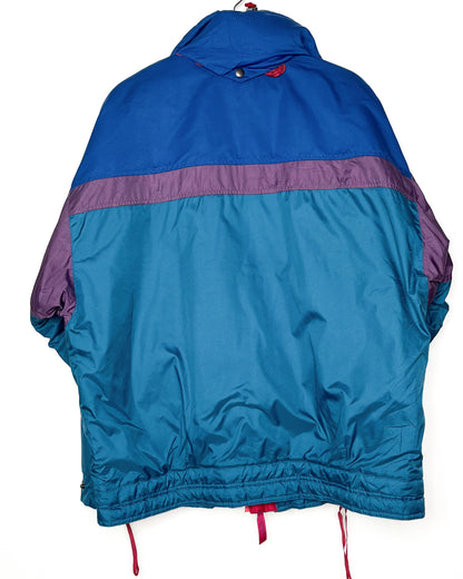 Vintage 1980s Degré 7 Blue and Purple Ski Jacket | Fits Upto XL